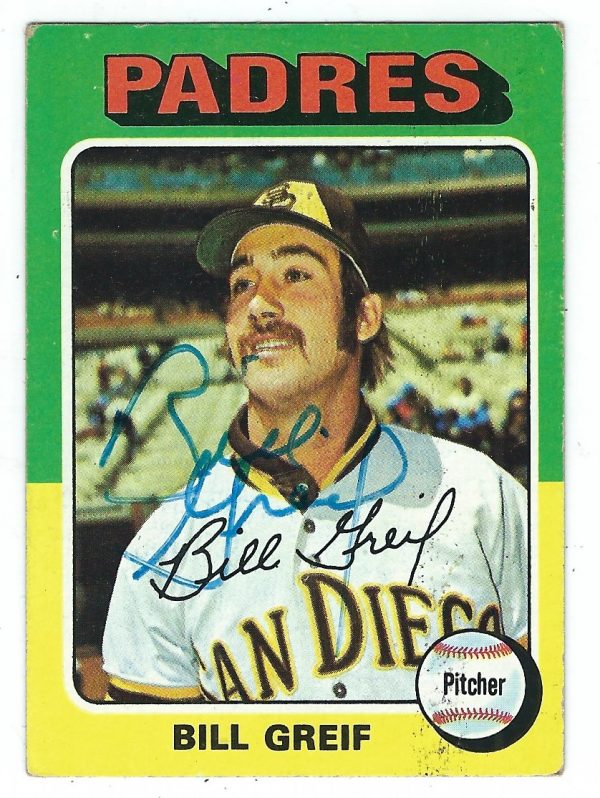 Autographed BILL GREIF 1975 Topps Card