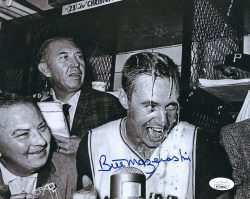 Autographed BILL MAZEROSKI 8x10 Pittsburgh Pirates Photo JSA Witnessed
