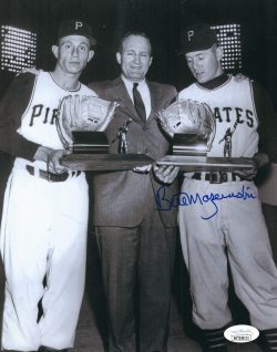 Autographed BILL MAZEROSKI 8x10 Pittsburgh Pirates Photo JSA Witnessed