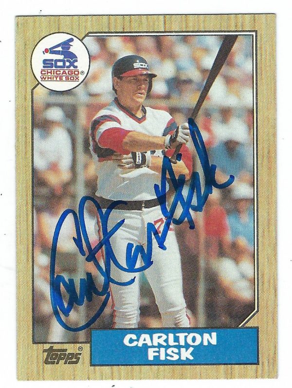 Autographed CARLTON FISK 1987 Topps card