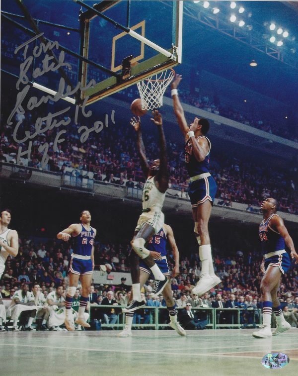 AUTOGRAPHED TOM SATCH SANDERS 8x10 Boston Celtics photo