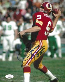 Autographed SONNY JURGENSEN "HOF 83" 8X10 Washington Redskins Photo JSA