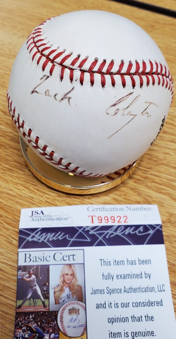 Autograhed ZACK CLAYTON Official National League Baseball JSA