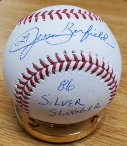 Autographed JESSE BARFIELD Official Rawlings Major League Baseball