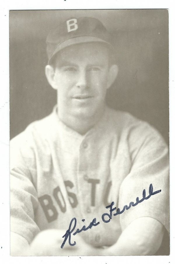 Autographed RICK FERRELL Boston Red Sox BxW Rowe Post Card