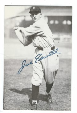 Autographed JOE SEWELL BXW Rowe Post Card