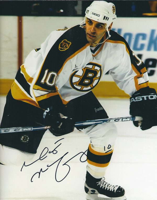 Autographed MARTY MCINNIS 8X10 Boston Bruins Photo