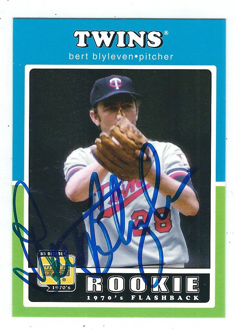 Autographed BERT BLYLEVEN 2001 Upper Deck Decades the 70's Card - Main Line  Autographs