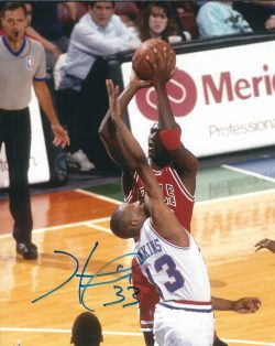 Autographed  HERSEY HAWKINS 8x10 Philadelphia 76ers Photo