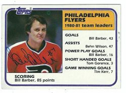 BILL BARBER Autographed 1981-82 Topps Card