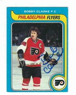 BOBBY CLARKE Philadelphia Flyers Autographed 1979-80 Topps Card
