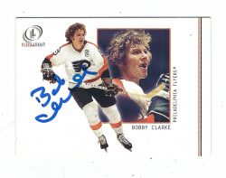 BOBBY CLARKE Philadelphia Flyers Autographed 2001-02 Fleer Legacy Card