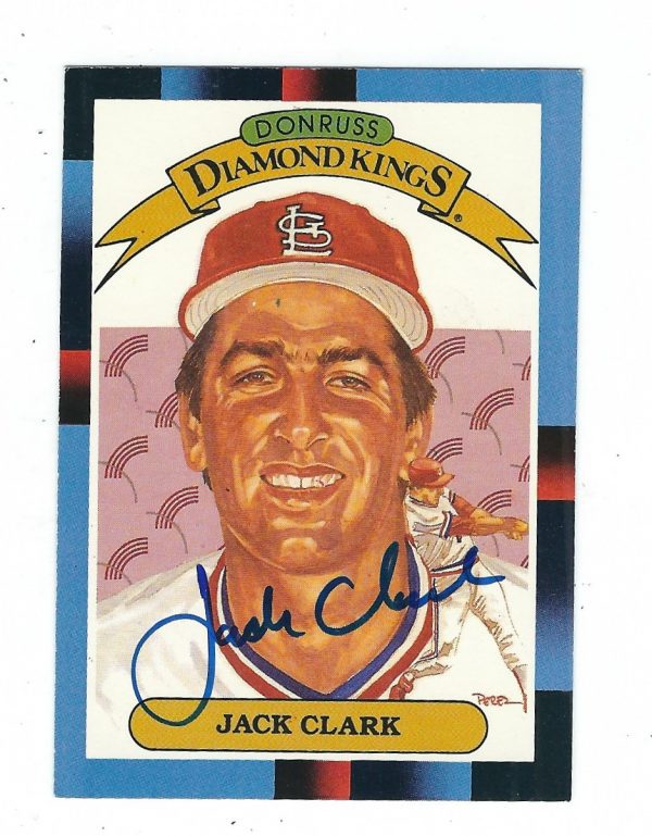 Autographed JACK CLARK 1988 Donruss Diamond King