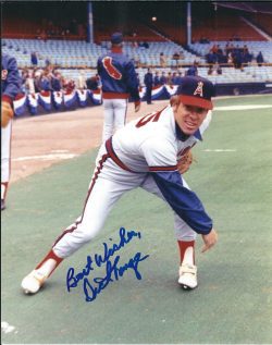 AUTOGRAPHED DICK LANGE 8X10 California Angels Photo