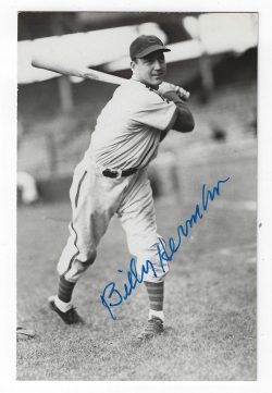 Autographed BILLY HERMAN Chicago Cubs BxW Rowe Postcard