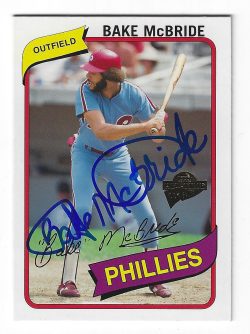 Autographed BAKE MCBRIDE 2004 Topps Fan Favorites Card