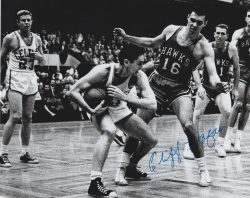 Autographed CLIFF HAGAN 8x10 ST. LOUIS HAWKS photo