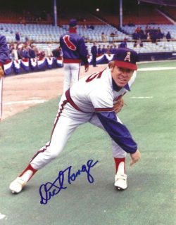 AUTOGRAPHED DICK LANGE 8X10 California Angels Photo