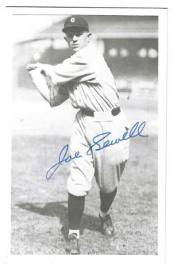 Autographed JOE SEWELL Cleveland Indians BXW Rowe Post Card