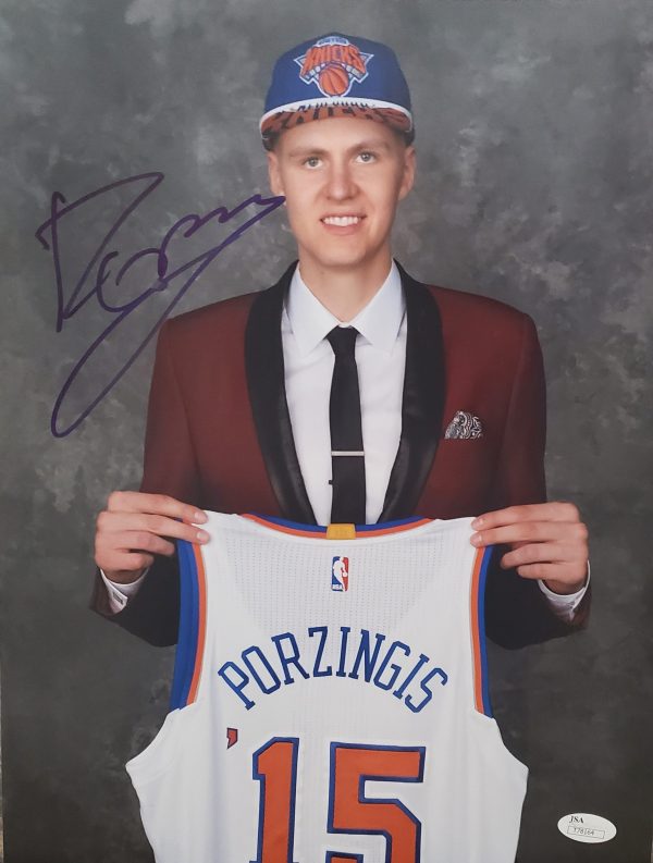Autographed KRISTAPS PORZINGIS 11X14 New York Knicks Photo JSA