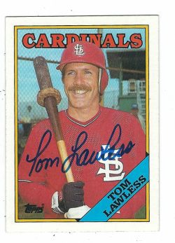 Autographed TOM LAWLESS 1988 Topps Card