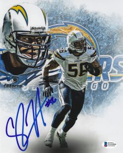 Autographed SHAWNE MERRIMAN 8X10 San Diego Chargers photo Beckett Witness COA