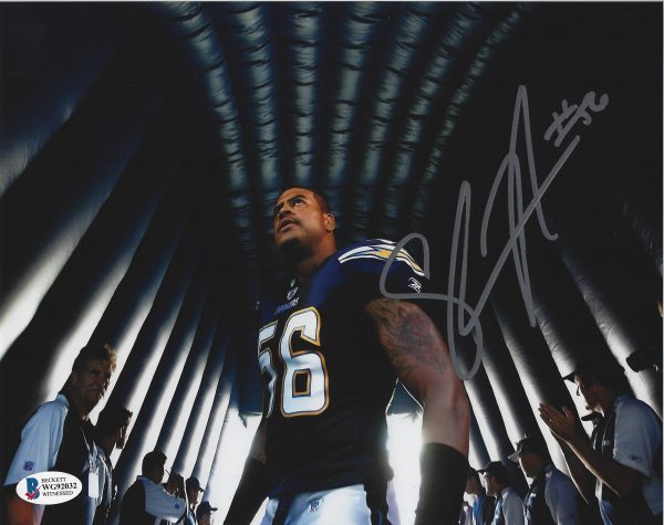 Autographed SHAWNE MERRIMAN 8X10 San Diego Chargers photo Beckett Witness COA