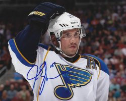 Autographed JAMIE LANGENBRUNNER 8x10 St. Louis Blues Photo