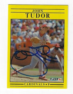 Autographed JOHN TUDOR 1991 Fleer Card