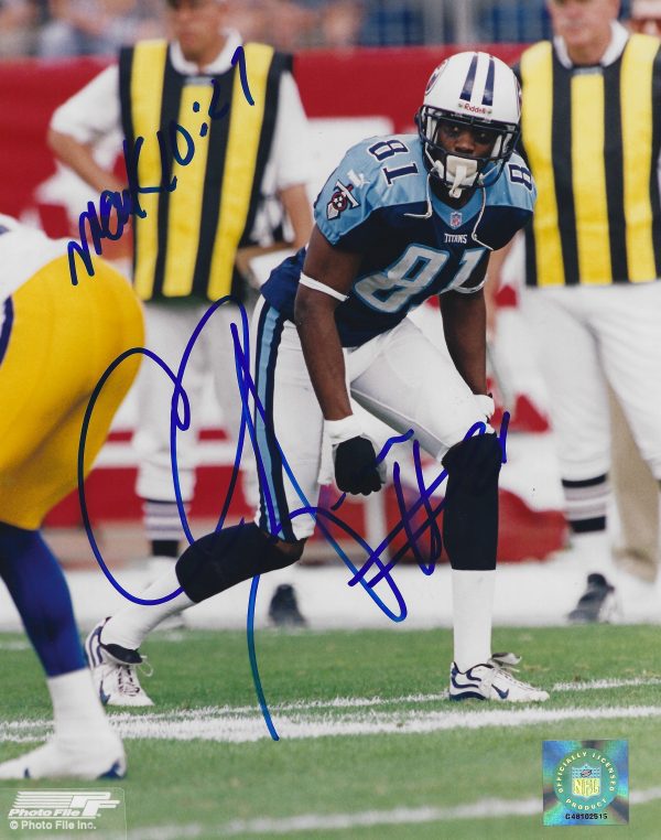 Autographed  CHRIS SANDERS 8X10 Tennessee Titans photo