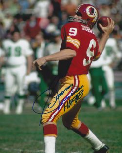 Autographed SONNY JURGENSEN 8X10 Washington Redskins Photo