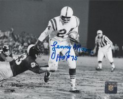 Autographed LENNY MOORE 8X10 Baltimore Colts photo