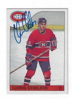 CHRIS CHELIOS Montreal Canadiens Autographed 1985-86 Topps Card
