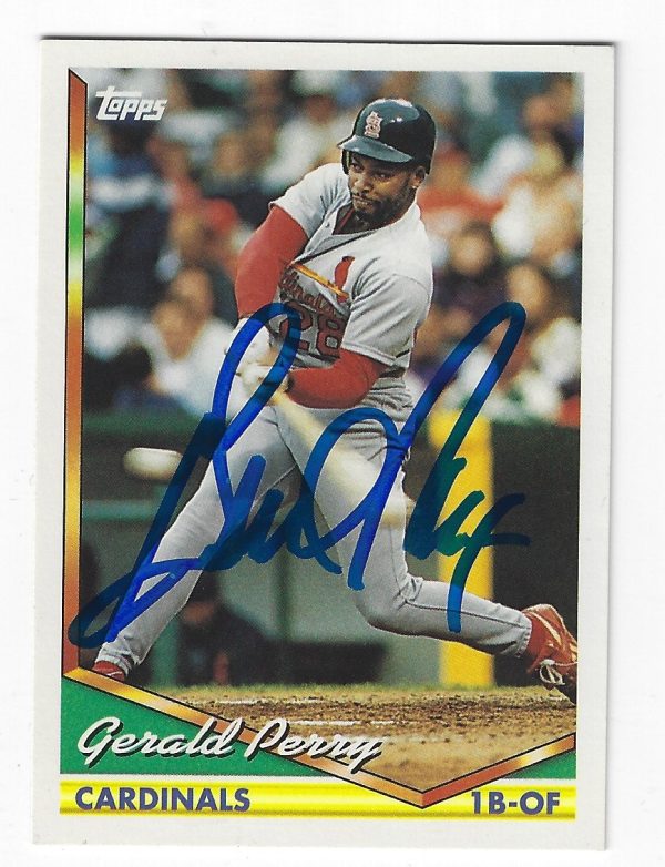 Autographed GERALD PERRY 1994 Topps Card