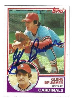 Autographed GLENN BRUMMER St. Louis Cardinals 1983 Topps Card