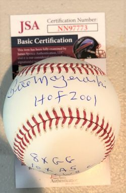 Autographed Bill Mazeroski with 4 Inscriptions - Official Major League Baseball - JSA COA