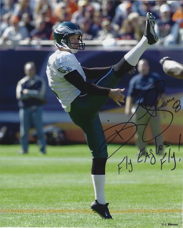 Autographed DIRK JOHNSON 8x10 Philadelphia Eagles Photo