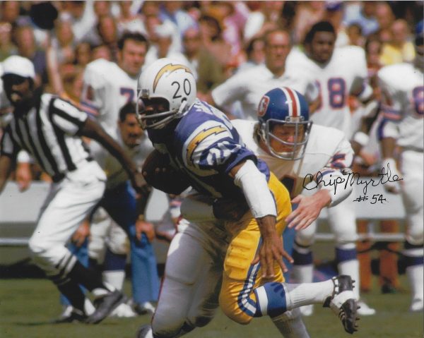 Autographed CHIP MYRTLE 8X10 Denver Broncos Photo