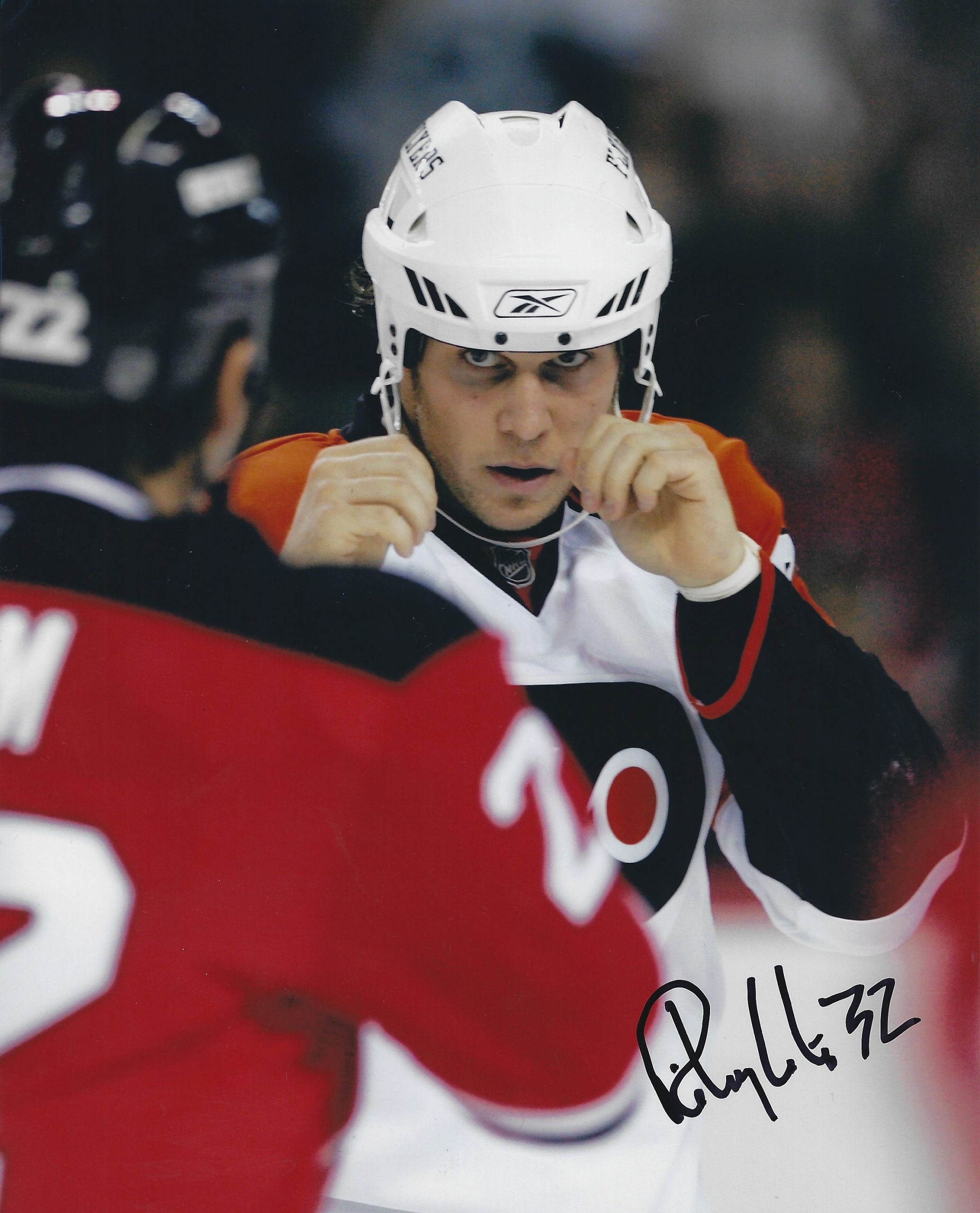 2008 UD #55 Riley Cote Philadelphia Flyers Autographed Hockey Card 