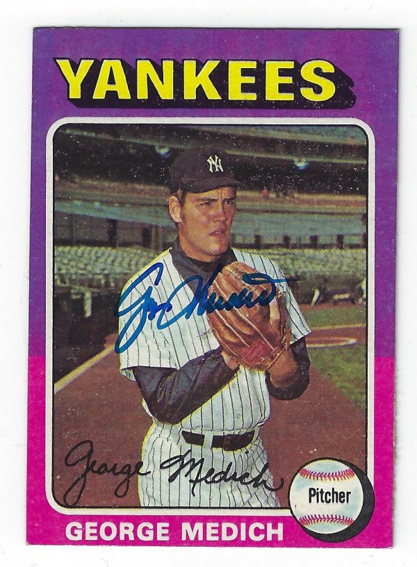 Autographed GEORGE MEDICH 1975 Topps Card