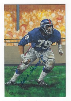 Autographed ROSIE BROWN New York Giants Goal Line Art Card