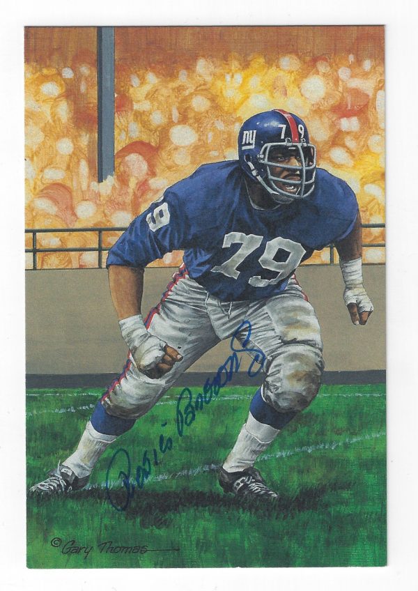 Autographed ROSIE BROWN New York Giants Goal Line Art Card