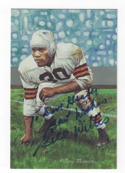 Autographed BILL WILLIS Cleveland Browns Goal Line Art Card