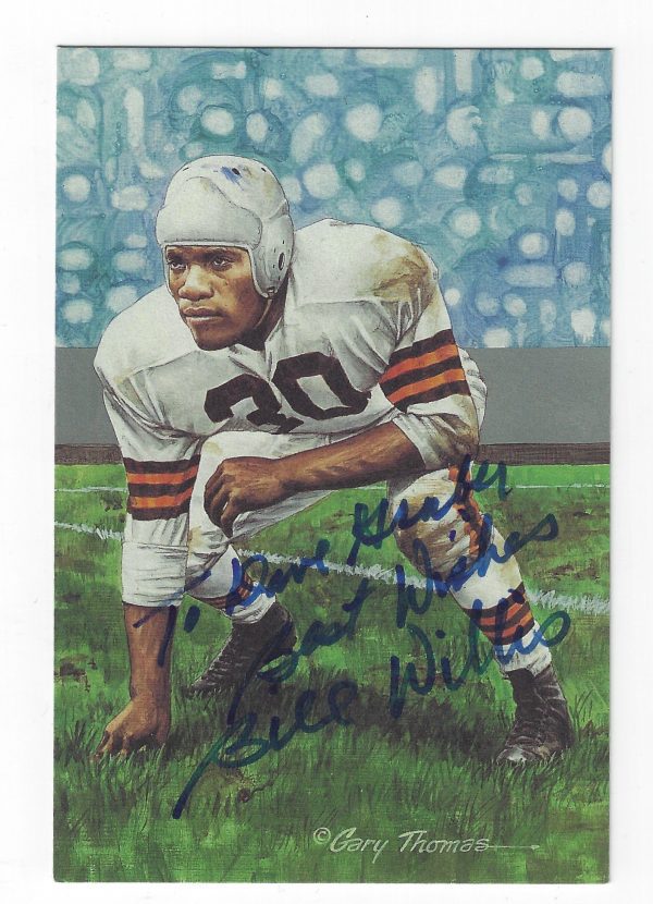Autographed BILL WILLIS Cleveland Browns Goal Line Art Card
