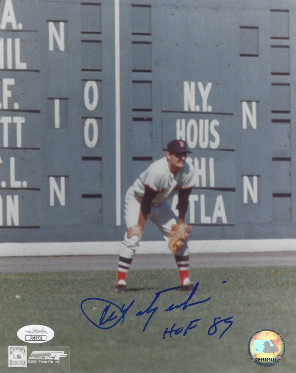 Autographed CARL YASTRZEMSKI "HOF 89" 8X10 Boston Red Sox  JSA COA