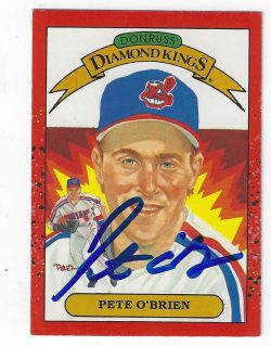 Autographed PETE O'BRIEN 1990 Donruss Diamond King