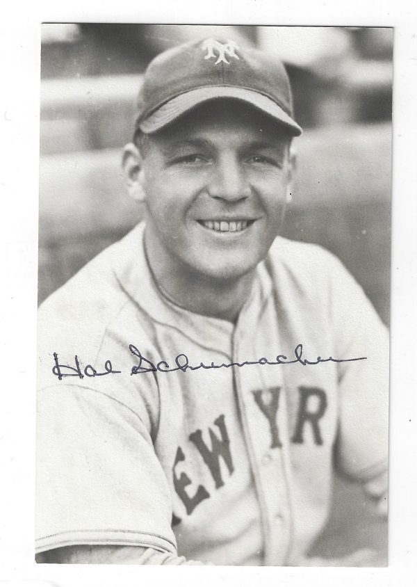 Autographed HAL SCHUMACHER New York Giants BxW Rowe Post Card