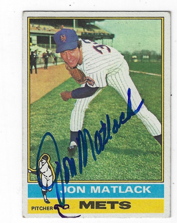 Autographed JON MATLACK 1976 Topps card