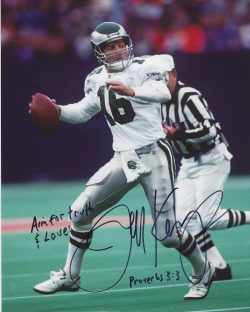 Autographed JEFF KEMP 8X10 Philadelphia Eagles Photo