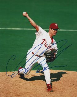 AUTOGRAPHED CHRIS BROCK 8x10 Philadelphia Phillies Photo